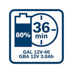 2 Batterien GBA 12V 3.0Ah + GAL 12V-40-Bosch-ONtools